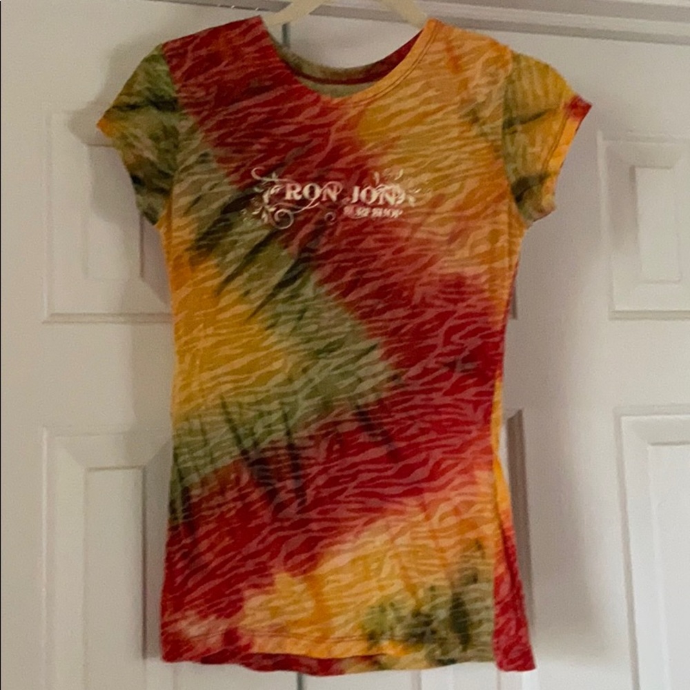 Ron Jon tie dye shirt. Slim fit. Fitted. Burn out thinner material